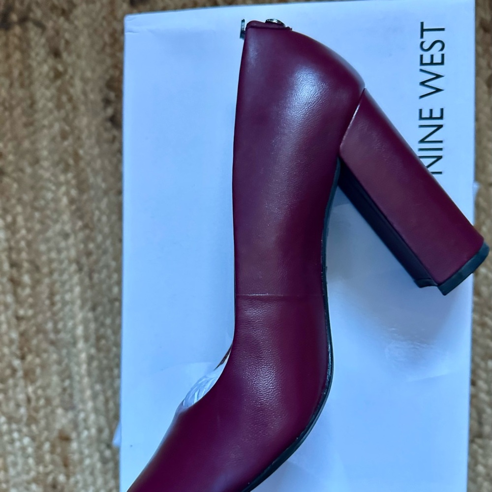 Nine West Deep Red Block Heels